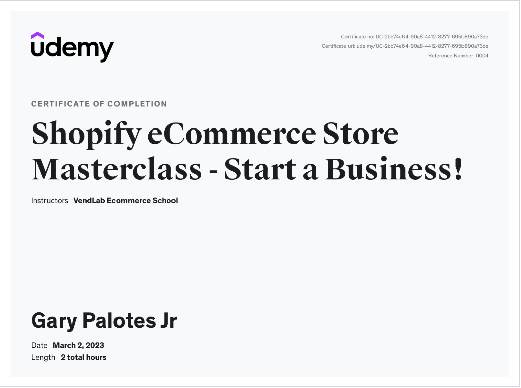 Shopify eCommerce Store Masterclass - Start a Business!